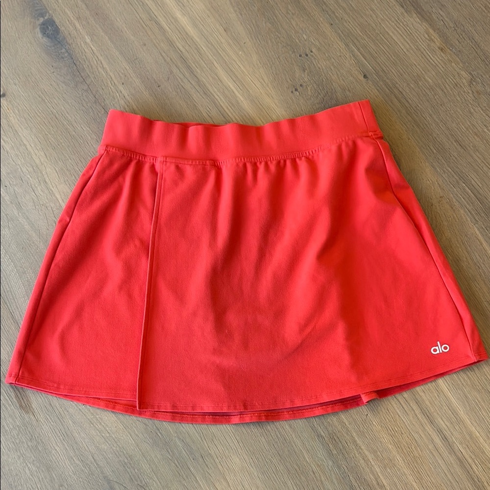 ALO Yoga Alosoft Backspin Red Mini Athletic Skirt- M